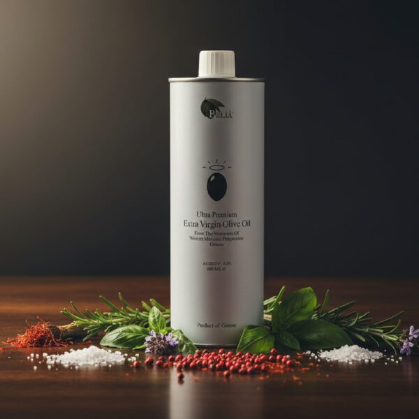 1litr-belia Grecka Oliwa Extra Virgin Belia, puszka 1 litr, pozyskiwana z pierwszego tłoczenia z wczesnego zbioru.