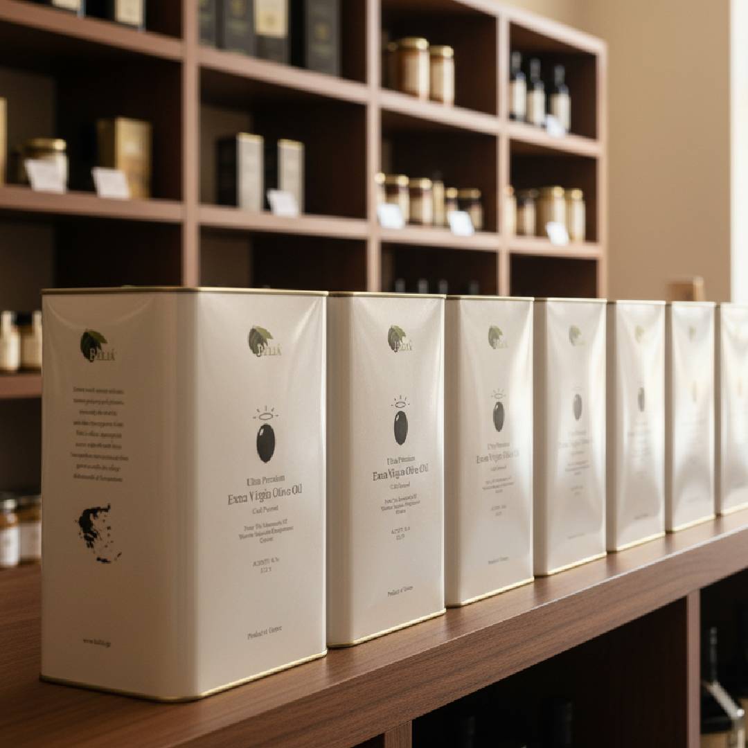 Adopcja Drzewa Oliwnego 4 półka w sklepie z oliwą pomagająca zrozumieć usługę Adopcja Drzewa Oliwnego