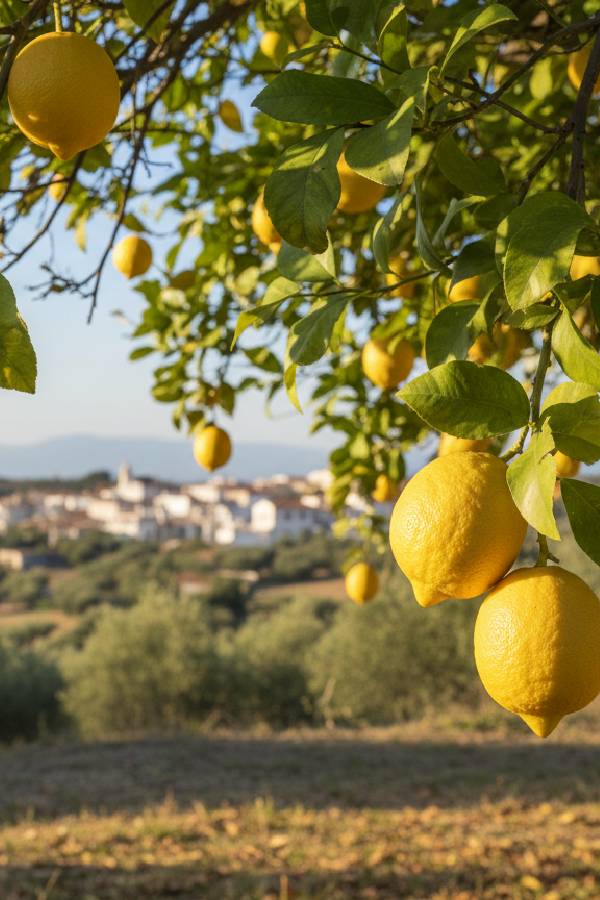 Gęsto posadzony gaj oliwny i drzewa cytryn w Grecji, gdzie rodzą się prawdziwe historie i najlepsza oliwa extra virgin