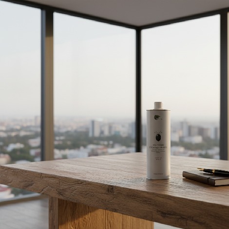 oliwa w gabinecie prezesa gwarantujący jakość oliwy extra virgin.