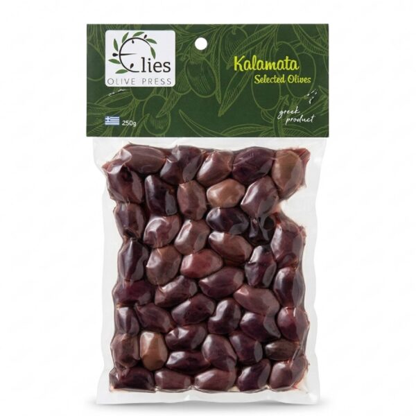 oliwki kalamata Oliwki Kalamata z pestką Elies Olive Press 250 g w opakowaniu próżniowym